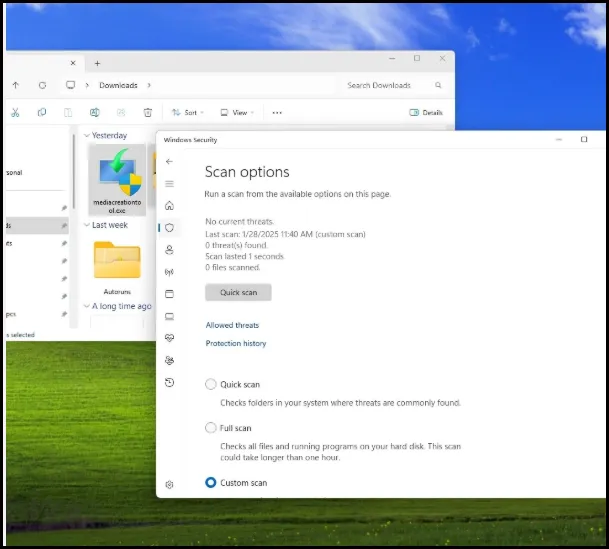  Initiate Quick scan on Windows 11 Security Virus and threat protection page.
