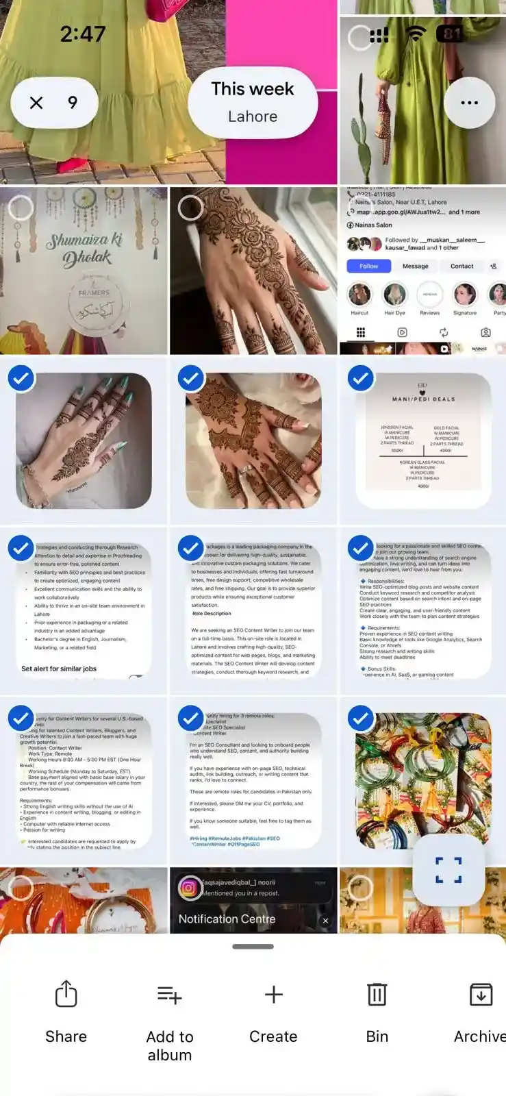 Drag down through all your duplicate images to select them.