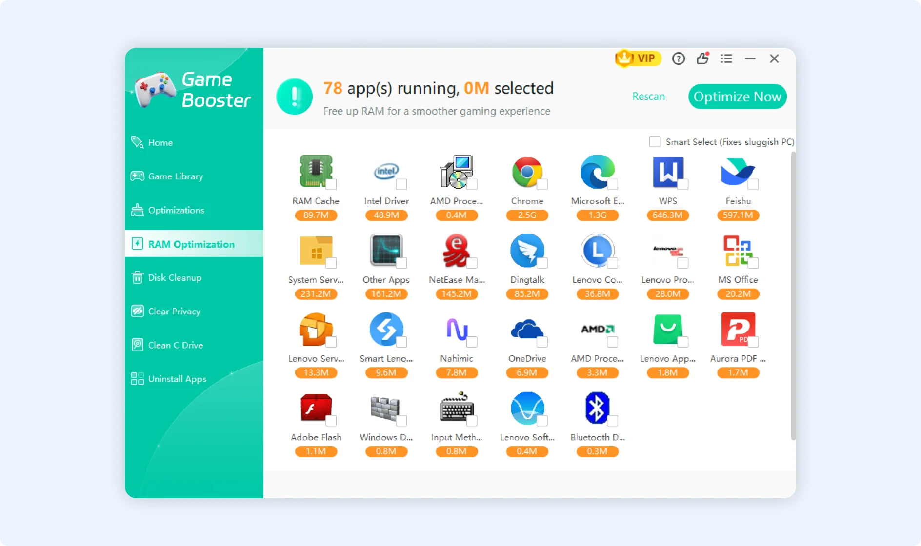 System show up all background applications.