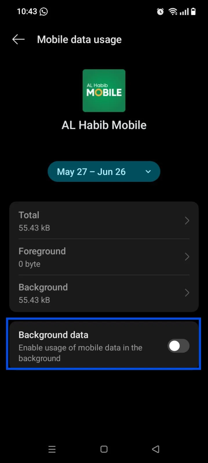 Stop data usage running in the background.