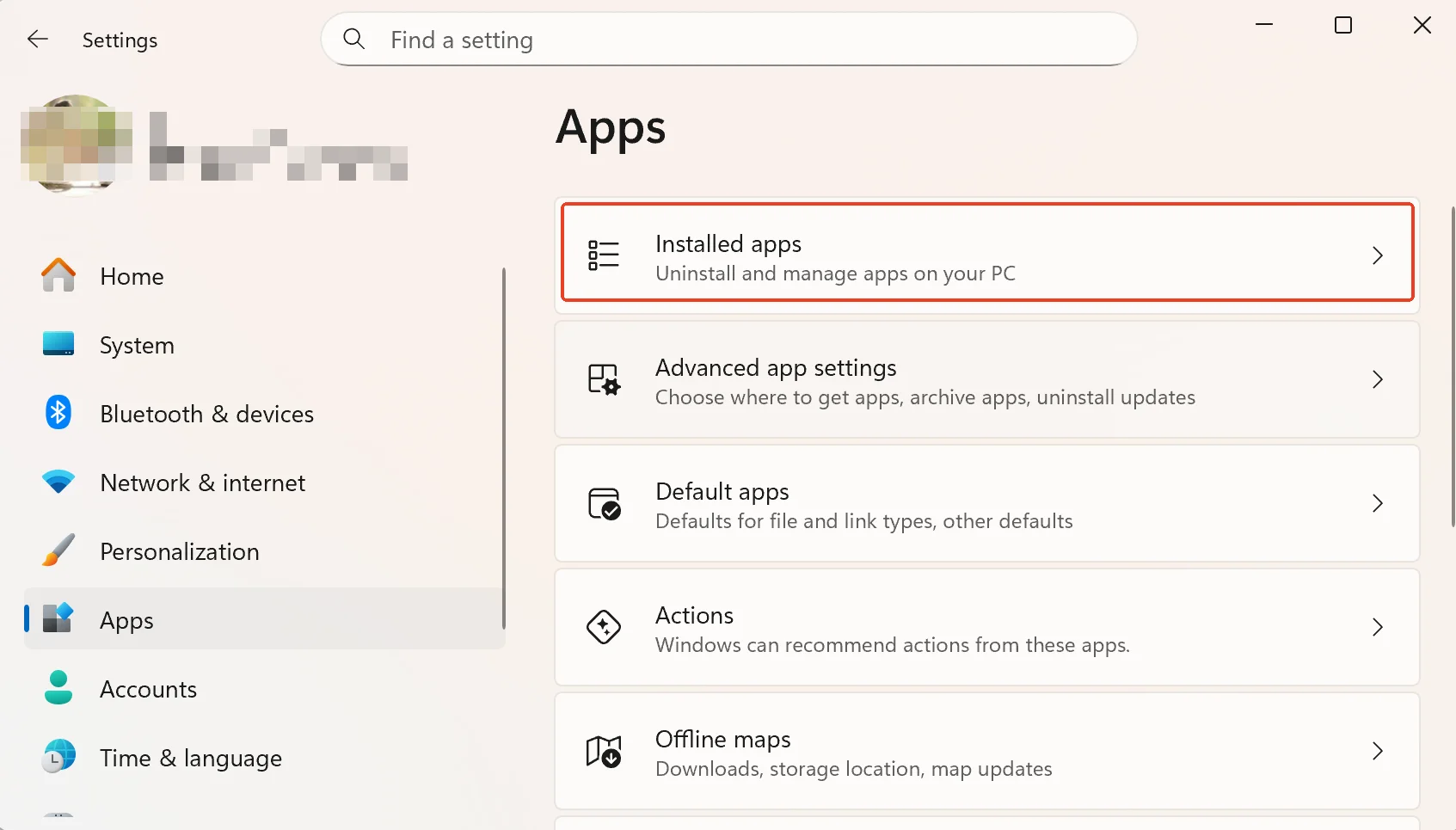 Click installed apps.