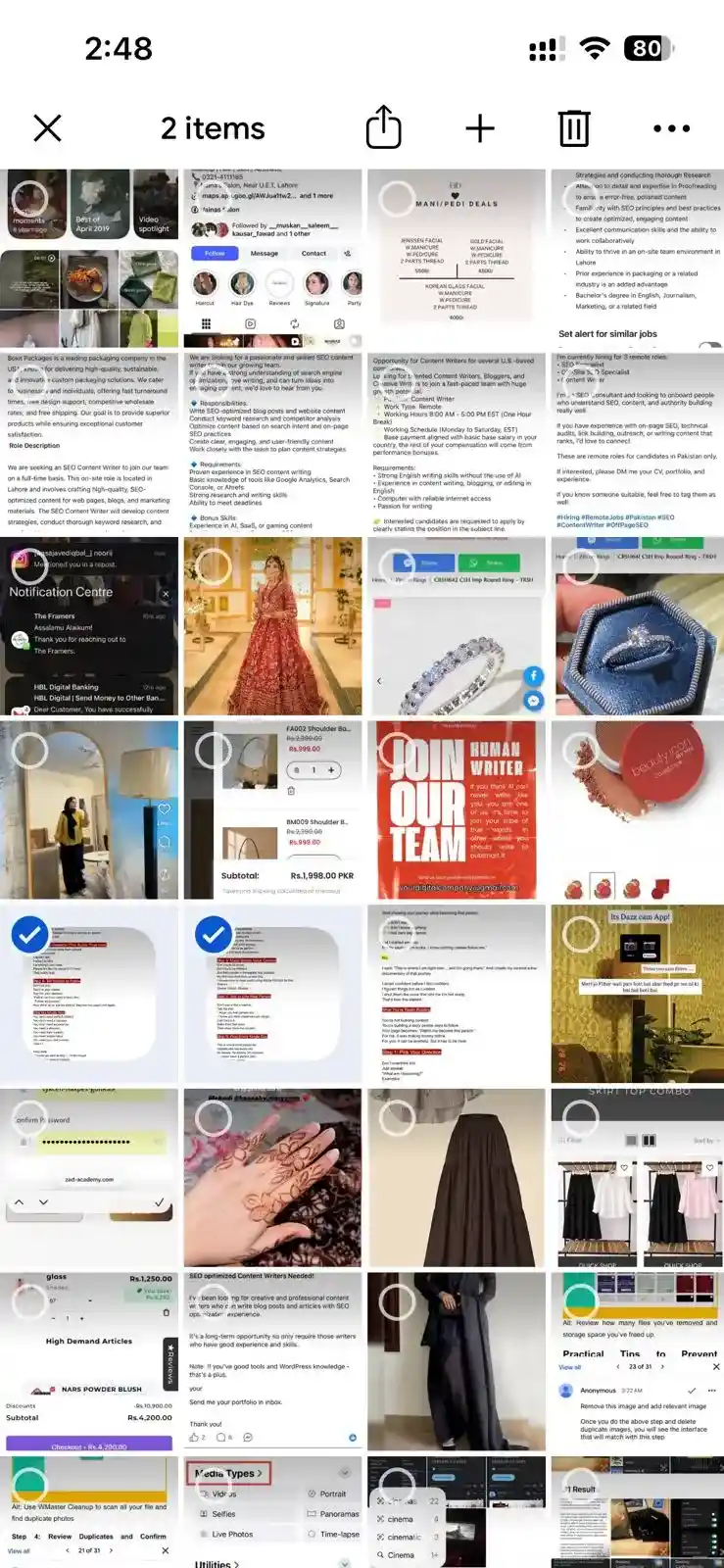 Select duplicate images in your Album.