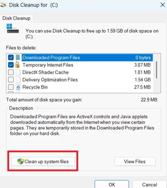 Click on Clean up system file for deep drive scan.