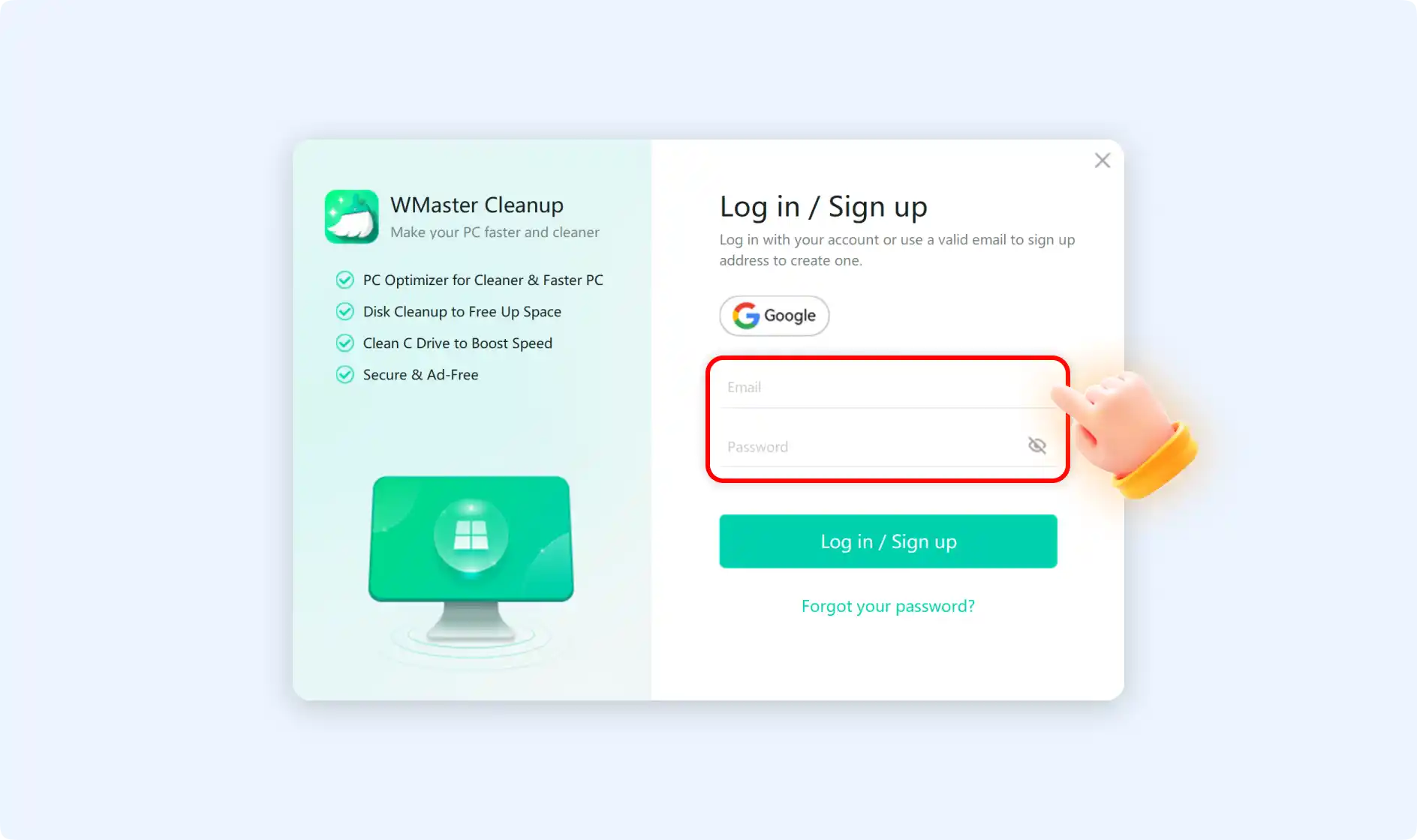 Click to use email to login. 