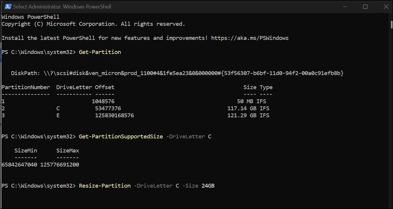 Run the command to check the maximum file size.