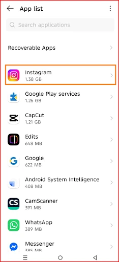 Select apps you want to remove junk from.