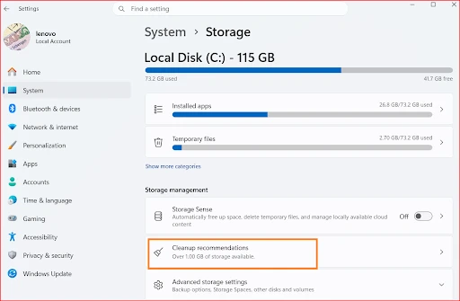 Go to cleanup recommendations for in-depth removal.