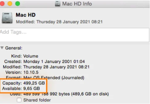 Get a detailed overview of storage option to see your Mac's capacity.