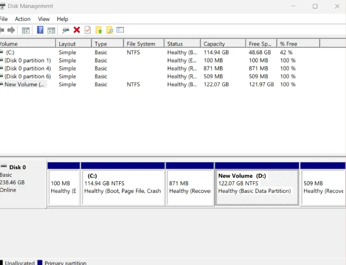 Take an overview of Storage and see how much space is allocated to each drive.