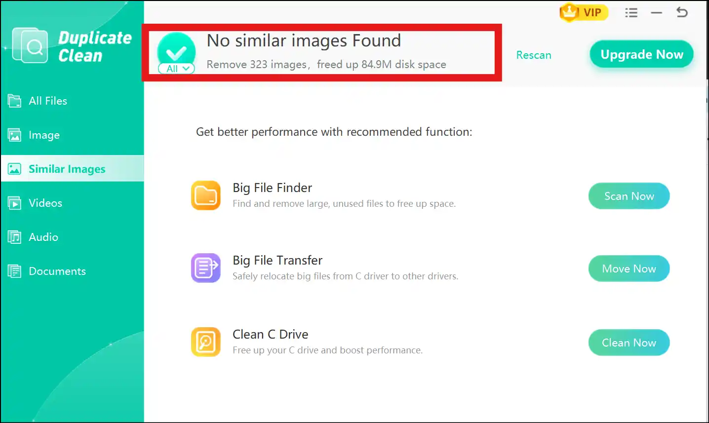 Find out how much storage space you get after duplicate photo deletion.