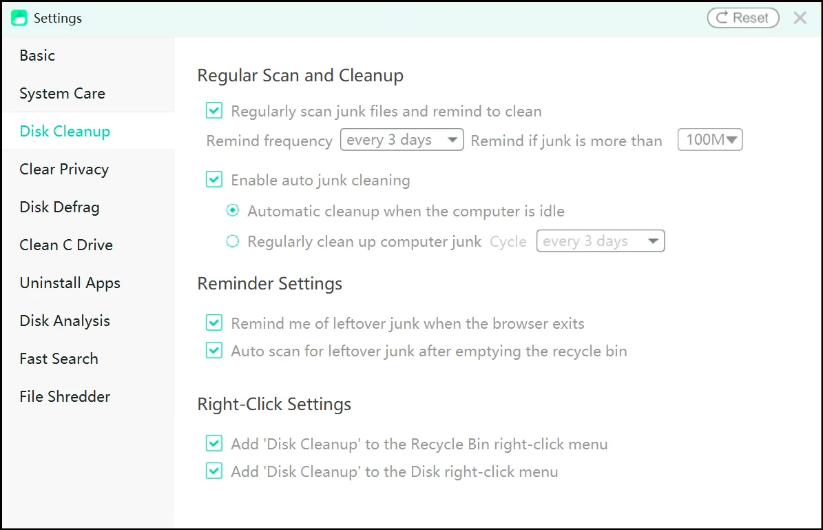Set up the Windows cleanup according to your determined schedule.