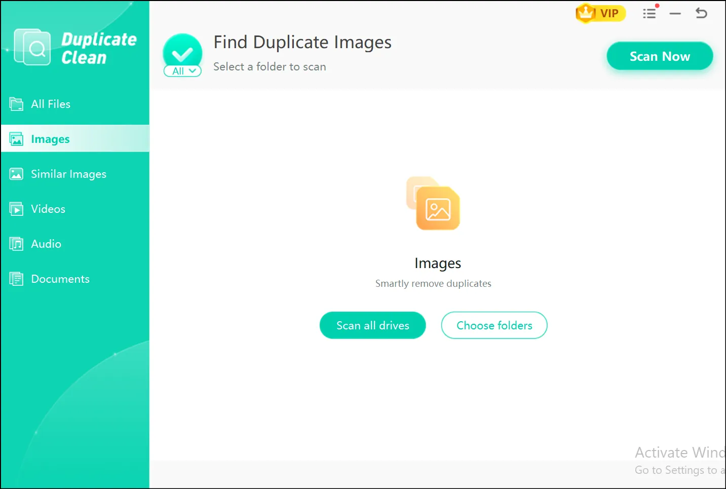 Select to scan all drives at once or choose specific folders to delete your duplicate photos.