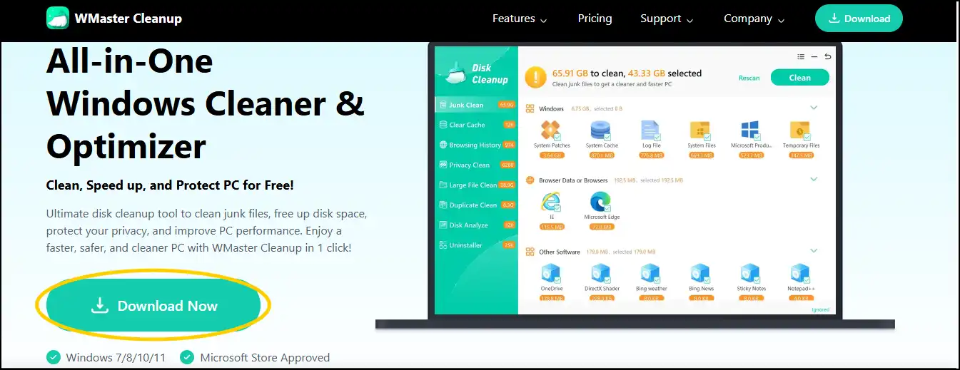 Download WMaster Cleanup to delete duplicate files on Windows.