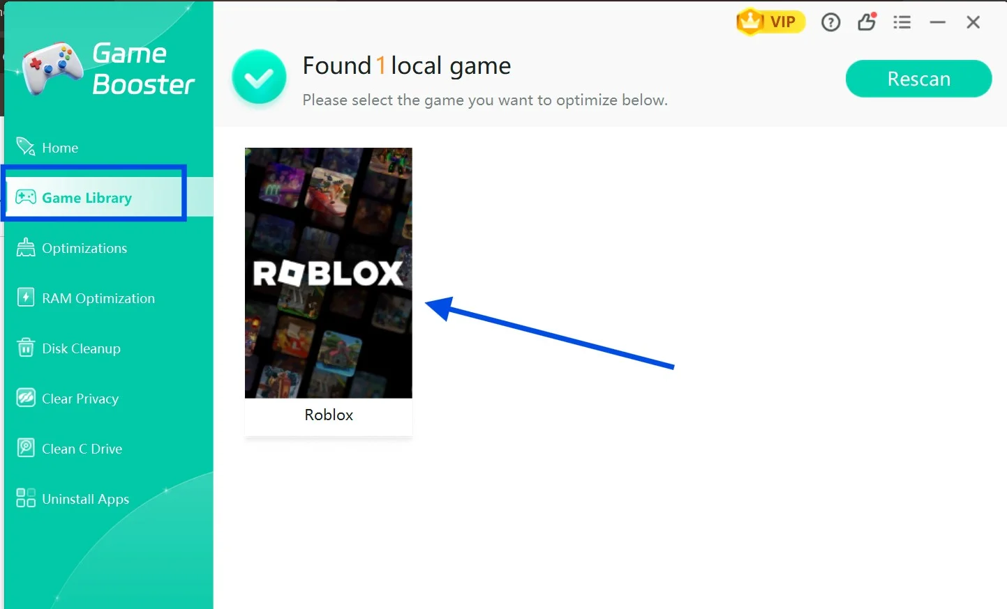 Find your local Roblox game in WMaster Cleanup Game Library.