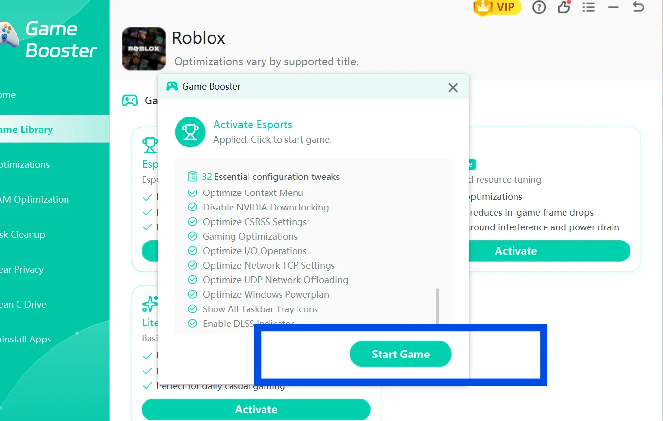 Click Start game.