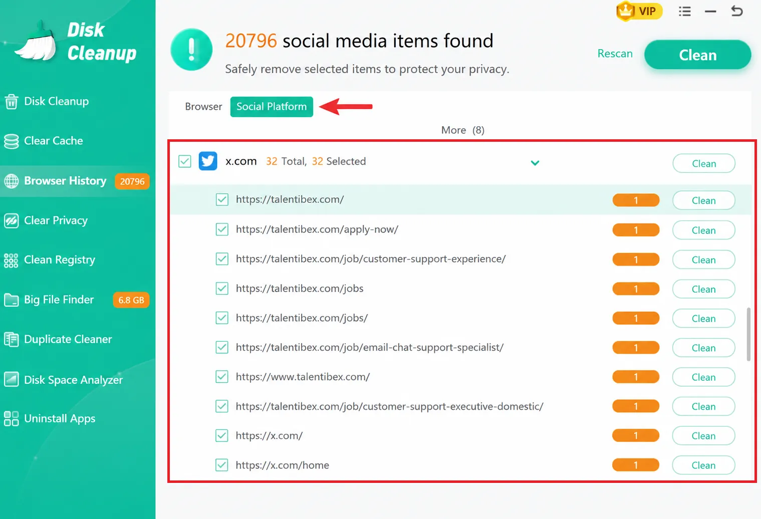 Select Social Media platforms to choose X platform.