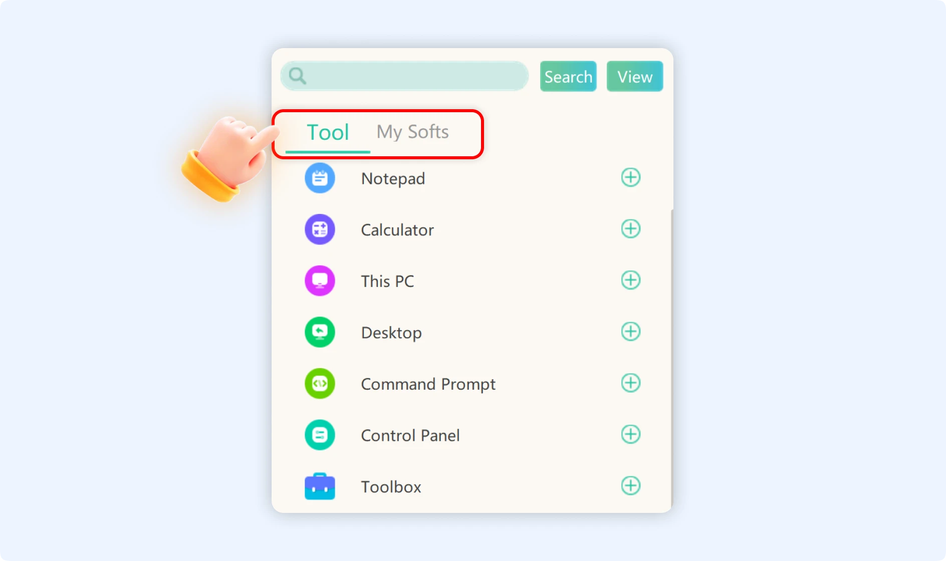 Click tools to add them as your shortcuts for your daily tasks.