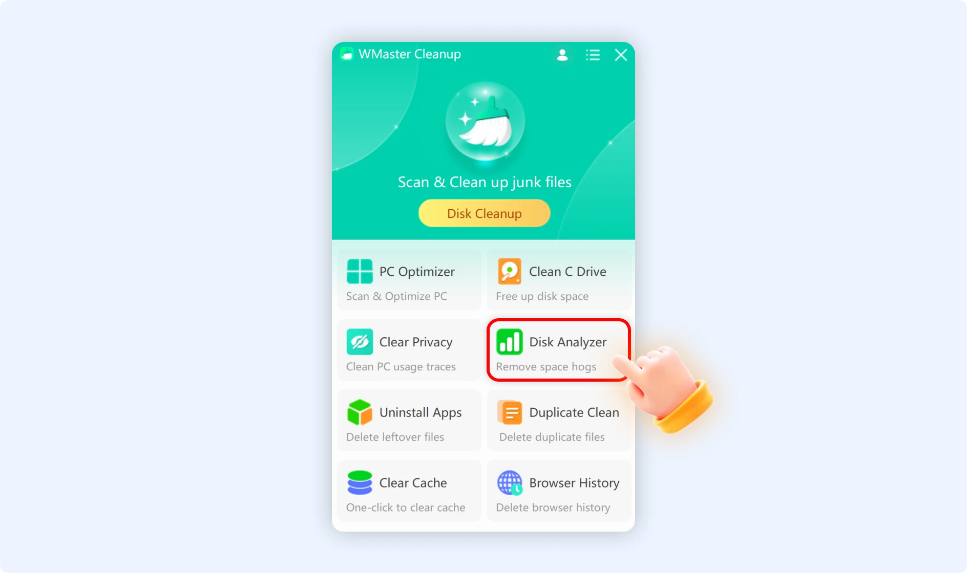  Scan system disks to remove space hogs with the Disk Analyzer feature.