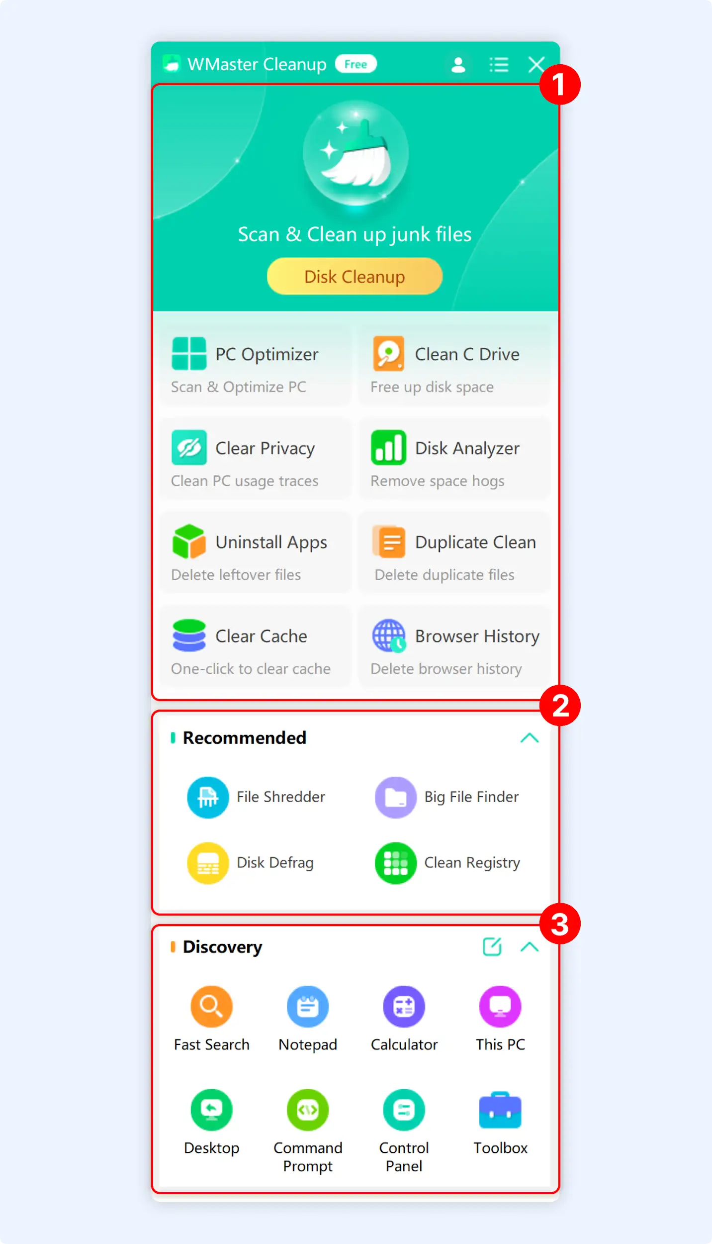 WMaster Cleanup full interface.